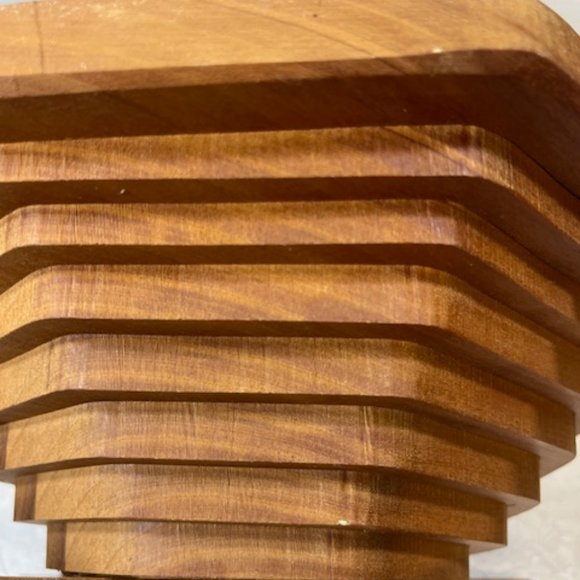 VTG Collapsible Octagon Wooden Fruit Bowl Basket Expandable, Foldable w/Handles - Picture 7 of 14